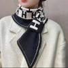 Retro Warm Knitted Wool Button Scarf Women's Fashion Versatile Split Neck Cover Cold Neck Protection Shawl
