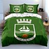 Green Crest with Ship & Ball Bedding Duvet Cover Set Duvet Cover Pillowcases  (1*Duvet Cover 2*Pillowcases, Without Duvet Insert)
