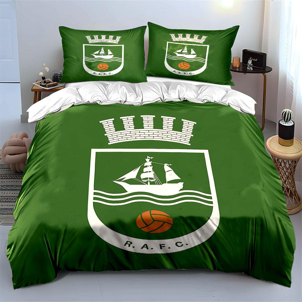 Green Crest with Ship & Ball Bedding Duvet Cover Set Duvet Cover Pillowcases  (1*Duvet Cover 2*Pillowcases, Without Duvet Insert)