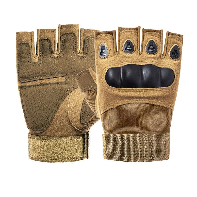 Tactical Hard Knuckle Half Finger Gloves Men's Combat Hunting Shooting Paintball Duty - Fingerless