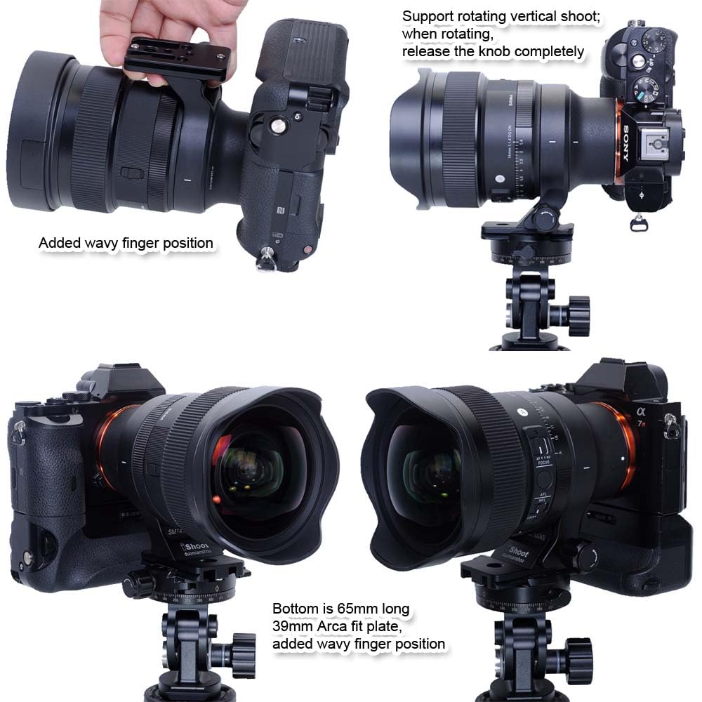 iShoot Metal Camera Tripod Mount Lens Support Lens Bracket Tripod Tripod Mount Compatible with Sigma 14mm DG DN Art and 15mm DG DN DIAGONAL FISHEYE