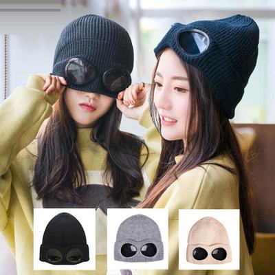 Women's and Men's Winter Goggles Beanie Earflap Fur Hat Trapper Hat