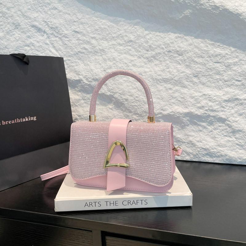Small Square Bag Pu Leather With Stitching For Casual Daily Use