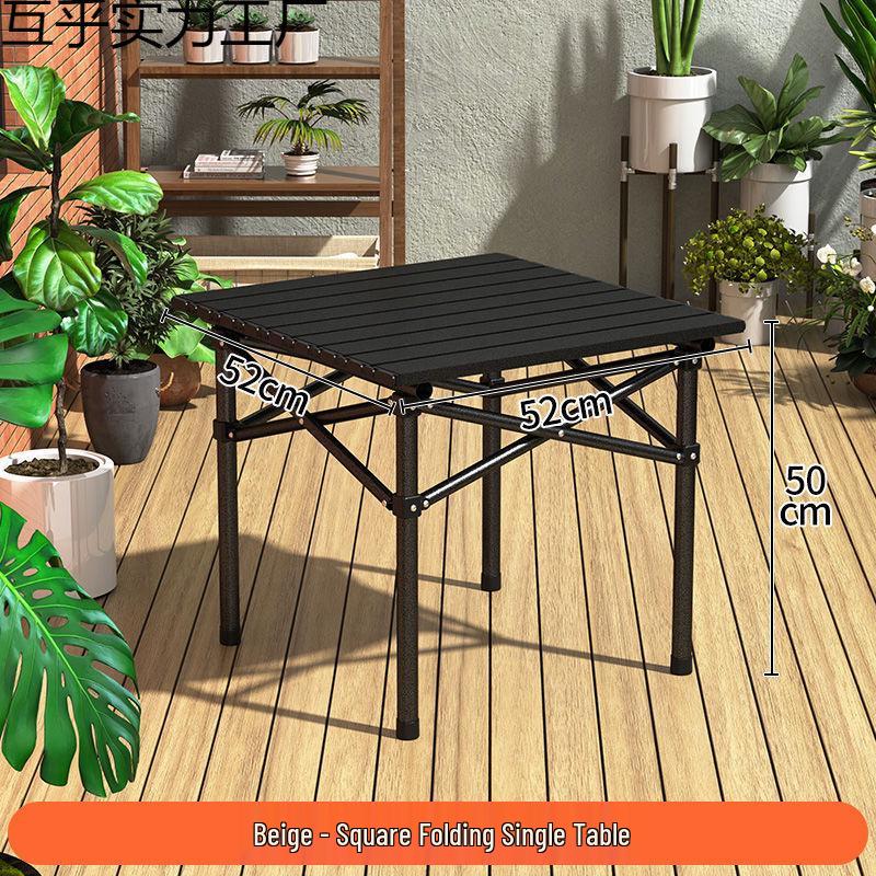 Tragbares faltbares Camping-Tisch- und Stuhlset - Aufrollbarer Picknicktisch und Liegestühle