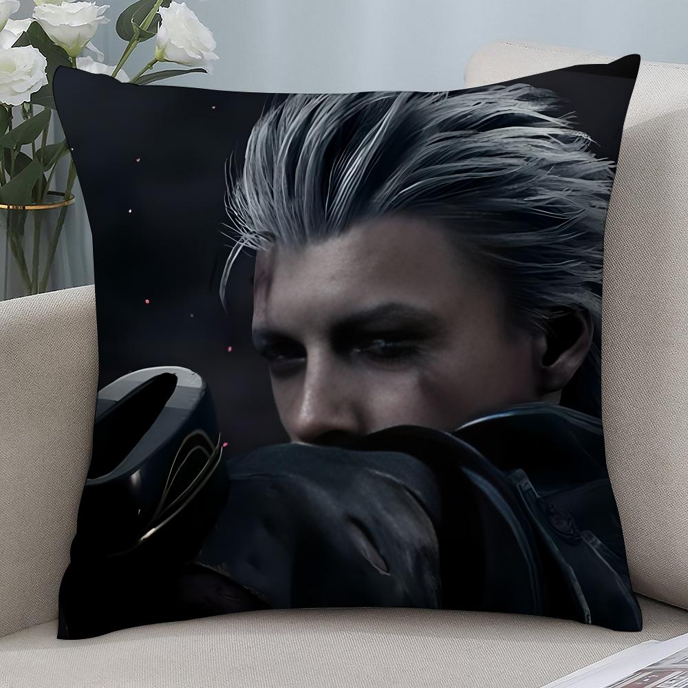 Наволочка для подушки Vergil D-Devil May C-Cry 3D-печать Полиэфирное волокно 45*45 см Декоративная наволочка для дивана Подарок на фестиваль 12x12Inch