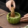 5PCS Ceramic Bamboo Japanese Matcha Tea Set Matcha Bowl Matcha Whisk Holder Matcha Whisk Set Reusable Matcha Making Kit
