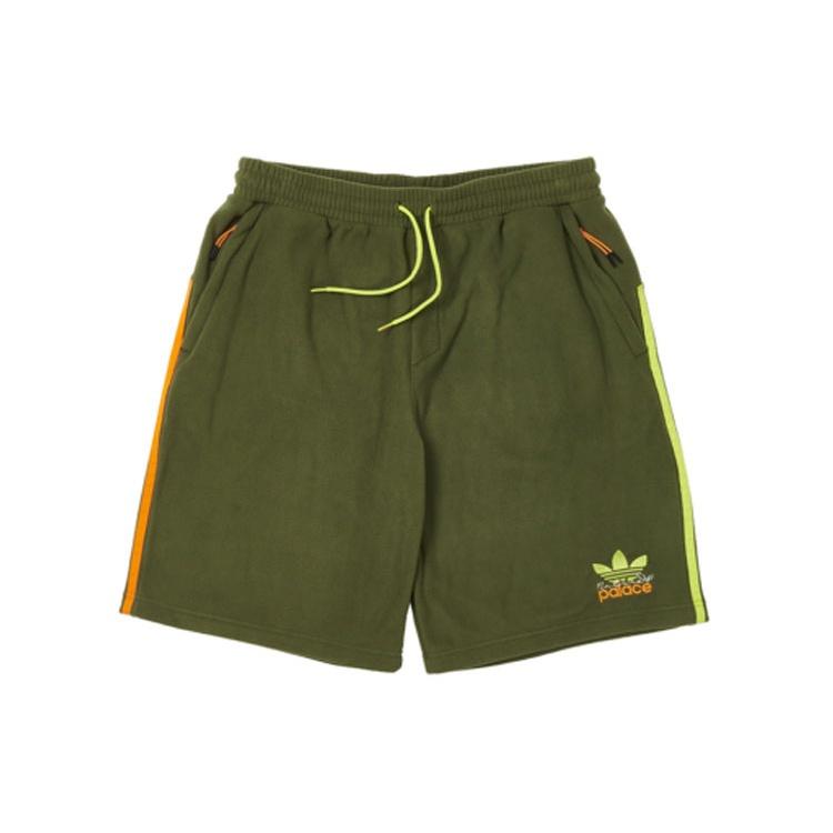 Men s adidas originals x PALACE Crossover SS22 Stripe Logo Straight Shorts Green HM9194 M