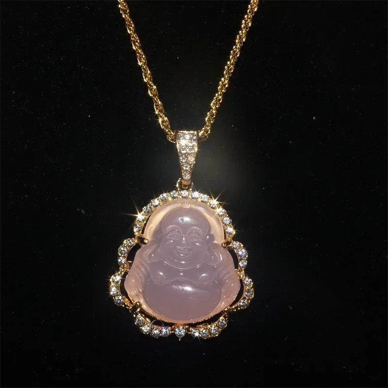Obsidian Buddha Head Lucky Amulet Pendant Tathagata Buddha Blessing Necklace Religious Buddhist Jewelry Men and Women Gifts