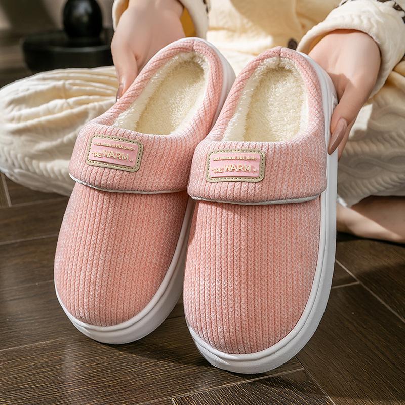 Cotton Slippers Home Autumn and Winter Thick-soled Non-slip Cotton Mop Velvet Warm Wool Slippers Couple Shoes