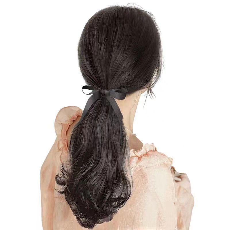 Perücke Pferdeschwanz Damen Birnenblütenlocke Bandage Leicht gewellter Pferdeschwanz Zopf Natürliche Pferdeschwanzperücke