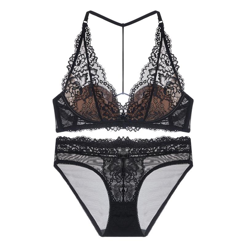 Reggiseno a triangolo push-up senza ferretto in pizzo francese - Estivo Sexy Senza Schiena Chiusura Anteriore