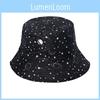 European American Starry Moon Pentagram Printed Fisherman Hat Sunshade Sun Hat Outdoor Trade Hat Men And Women