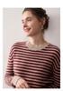 Women's Striped Cashmere Sweater - 2025 Autumn/Winter, Half-High Neck, Sweet Style, Loose Slimming Pullover