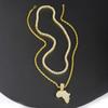 Hip-hop Men's Necklace Set Stylish Africa Map Pendant Necklace Iced Out Inlaid Diamonds Tennis/Rope Chain Punk Jewelry Gift Set