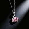 Pink diamond zircon cyst necklace women's light luxury high-end diamond zircon pendant