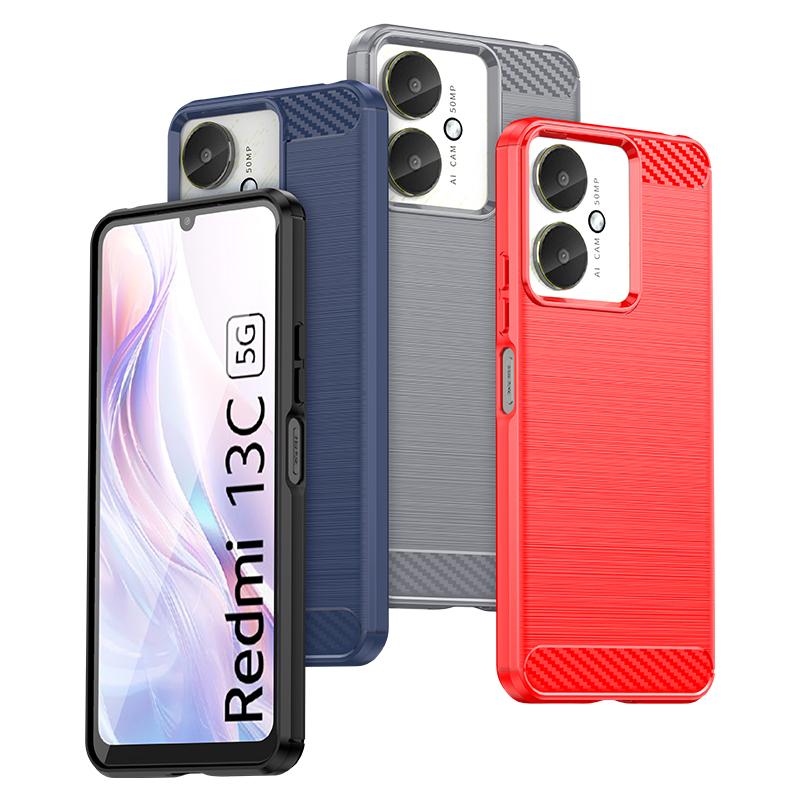 Stoßfeste Schutzhülle für Redmi 13C 4G/13C 5G/13R 5G/Poco M6/C56 Weiche Silikon-TPU-Rückabdeckung Handyhüllen