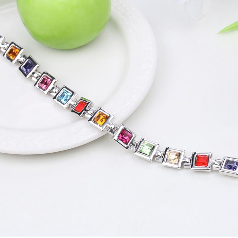 Ladies Elegant Square Crystal Bracelet