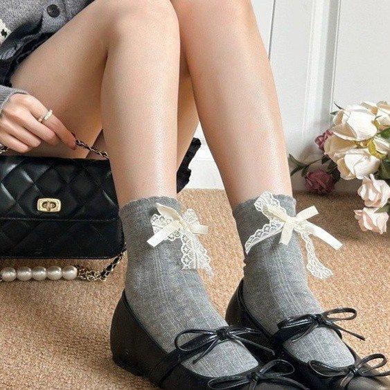 Französische Schleife Mary Jane Schuhe späte Abendbrise flach Ballerinas Frühling neu mit Rock einzelne Schuhe