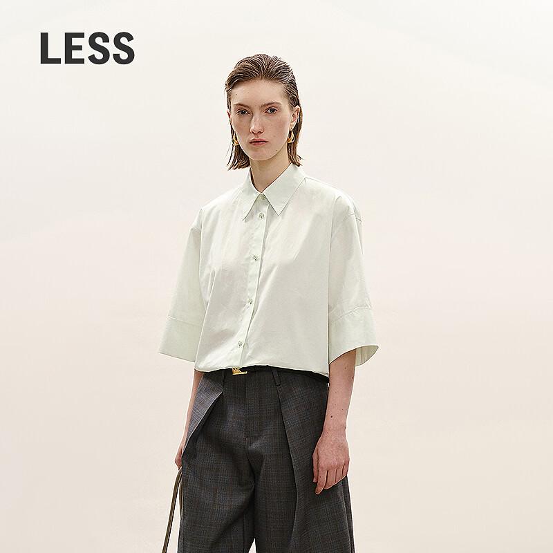 LESS 2026 Summer Loose Cotton Short Shirt L