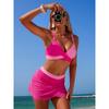Women's Swimsuit, Patchwork Swimsuit, Deep V-neck, Two-piece Swimsuit, Mesh Skirt Sports Swimsuit