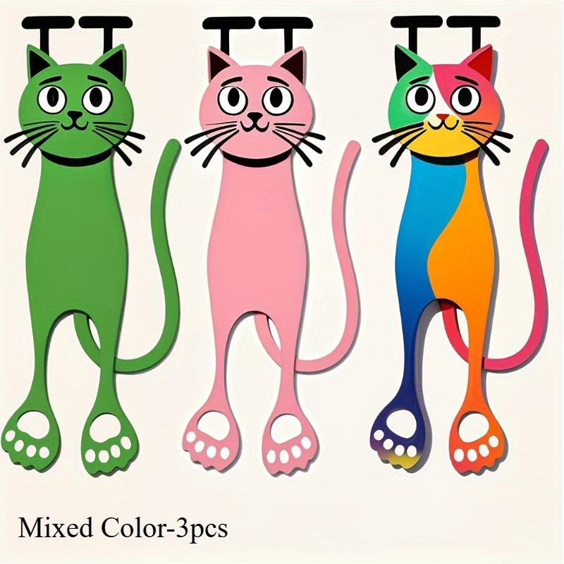 

3 шт. Красочные акриловые закладки 2D с кошкой, милый дизайн котенка, закладки для книг с животными для читателей, детей, студентов, декоративные держатели страниц