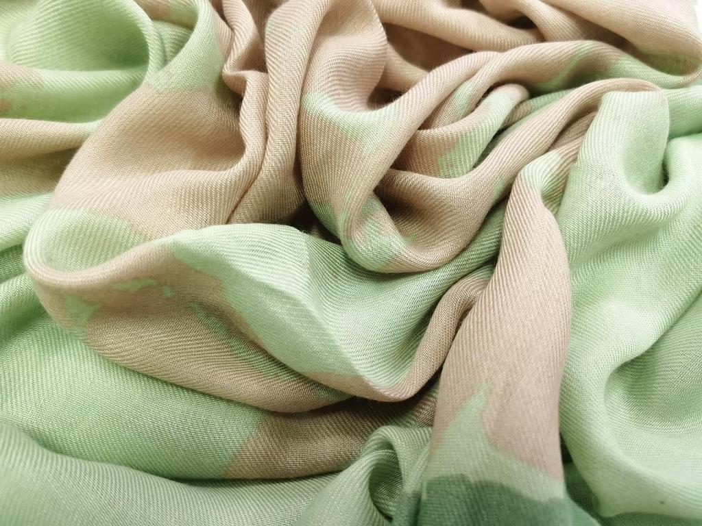 New Floral Patchwork Scarf - Twill Polyester Yarn, Screen Printed with Tassels