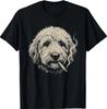 T-shirt Divertente Cane che Fuma Sigaretta Goldendoodle Meme