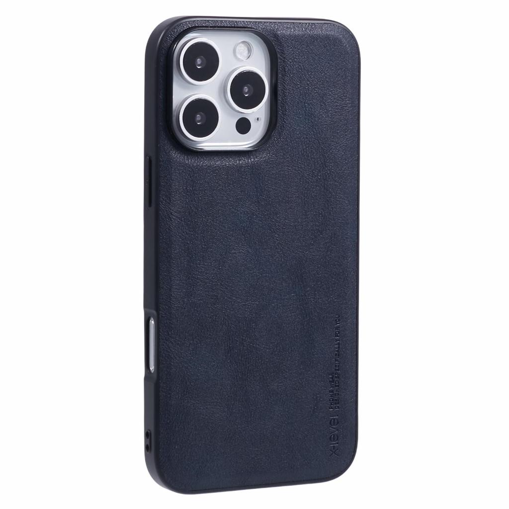 Bojue-3 Series For iPhone 16 Pro Case Leather Coated PC+TPU Anti-Scratch Protective Cover