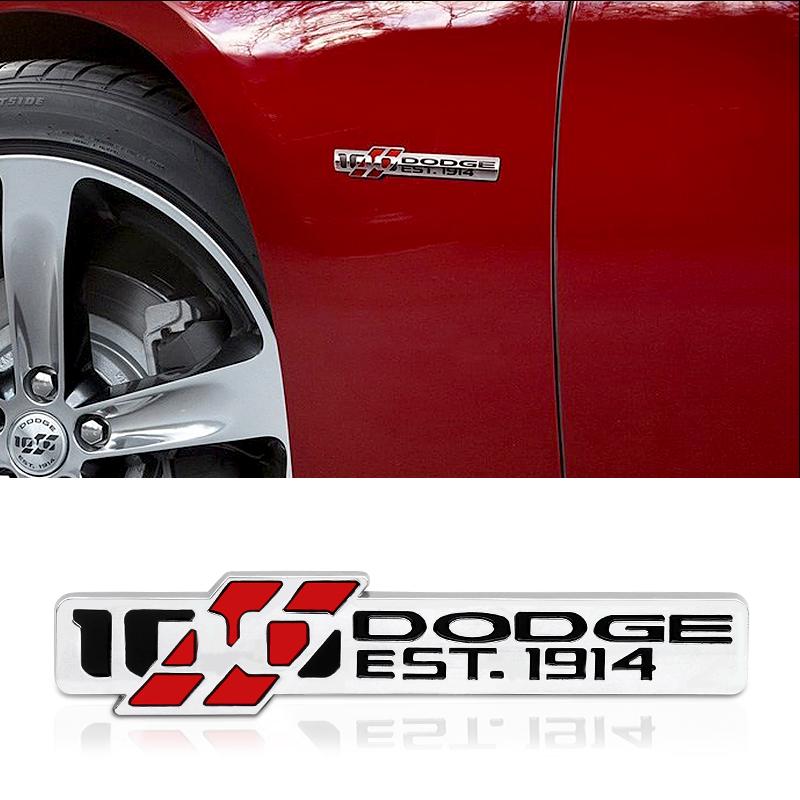 

3D Metal Car Sticker 100th Anniversary Letters Logo Decal Decoration For Dodge Journey Charger Ram 1500 Caliber Nitro Caravan