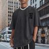 Men's Washed Faith Over Fear Print 100% Cotton Oversized Short Sleeve T-shirt