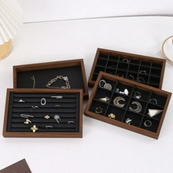 Walnut Sunglasses & Glasses Display Multi-Grid Storage Box