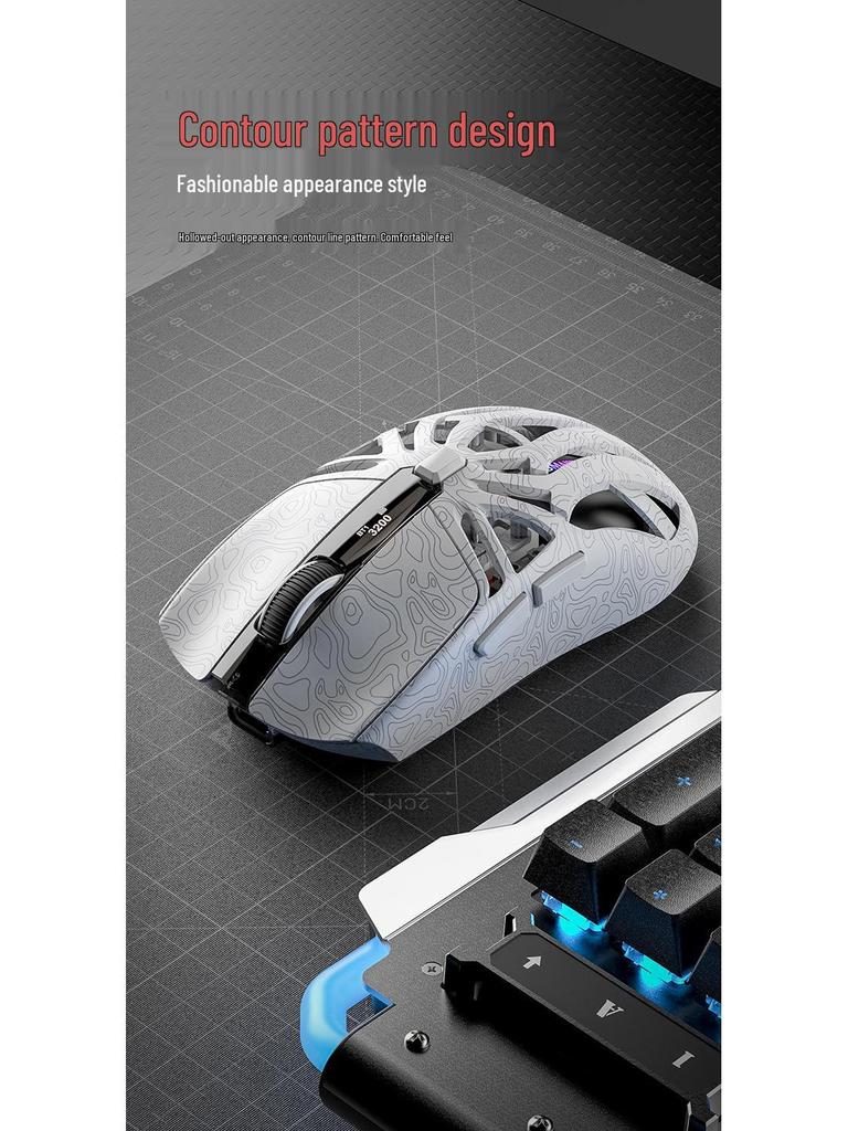 Smailang M8 Wireless Gaming Mouse - Esports Bluetooth, PAW3311 Sensor, 3 Modes, Screen Display, Charging Dock, USB.