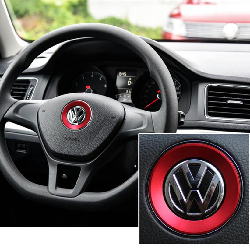 Ceyes Car Styling Steering Wheel Emblem Decorative Circle Ring Accessories Case For Volkswagen VW Golf 5 Polo Jetta Mk6 Covers zq2