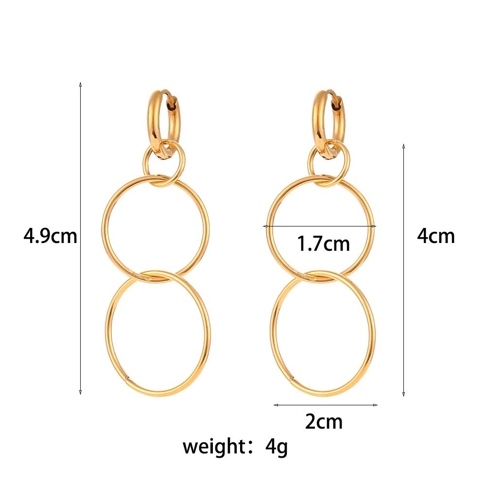 

2026 Minimalist Three Hoop Drop Earrings 18K Gold Plated Personalized Waterproof Jewelry Earrings for Women Party Jewelry золотой