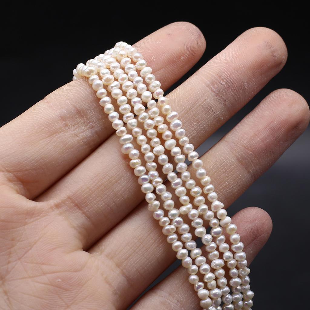 1String, White Natural Freshwater Pearls Beads, 2-2.5mm, for DIY Jewelry Making, Unique Birthday Party Wedding Crafts, 36cm