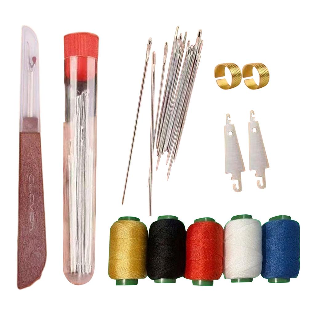 Großes Nadelset mit Öhr und Faden, Big Nose Stahlnadel-Set, Wiederverwendbares DIY Basis-Nähset für Bastel- und Nähproduktion
