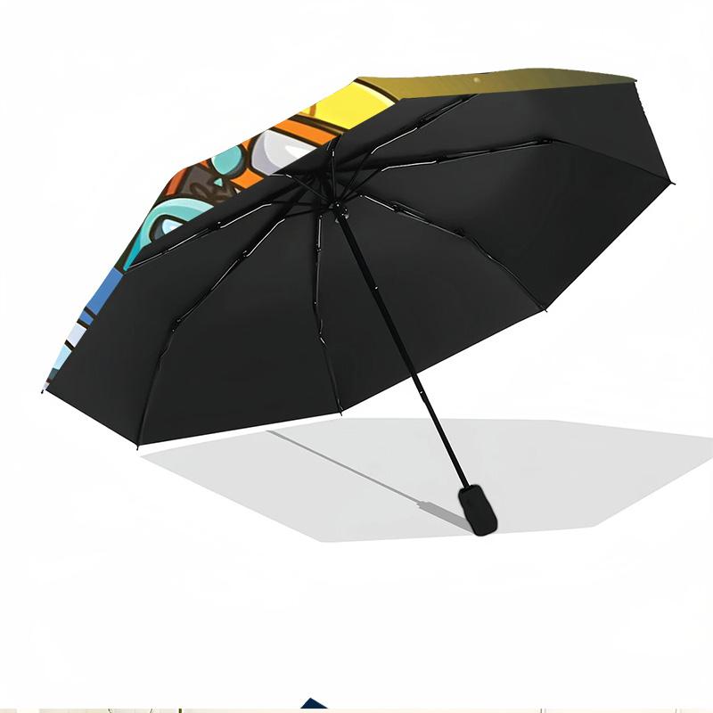 Among Us Print Automatic Open Close Umbrella, Portable Foldable Umbrella, for Outdoor Commute Camping Trip, Ideal Birthday Gift
