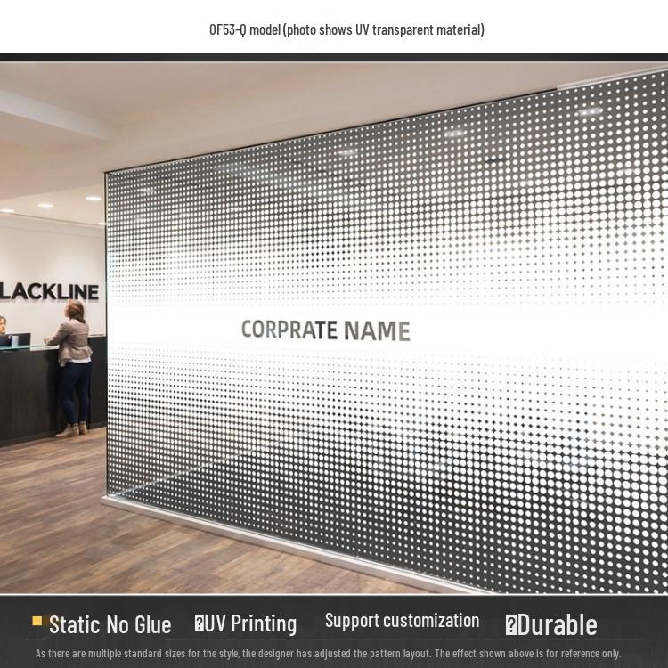 Frosted Glass Lattice Window & Door Privacy Sticker for Office and Café Decor