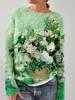 3D Printed Women's Casual Loose Knit Pullover Sweater