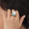 Vintage Bohemian Three-Layer Circular Elastic Ring for Women Cute and Elegant Rings Hoilday Party Gift for Ladyies Jewelry