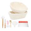 10.2in Round Dough Rising Proofing Basket Stainless Steel 8.7in Oval Cane Sourdough Basket
