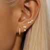 3PCS Fashion Cute Zircon Flower Ear Stud For Women Fashion 18K Gold Plated Star Ear Stud Earring Piercing Girl Set Jewelry Gift