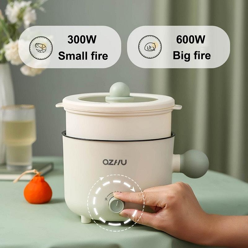 1.8L Dormitory Noodle Cooker Portable Mini Electric Hot Pot 2 Gear Non-stick Rice Cooker Multi-functional Electric Cooking Pot