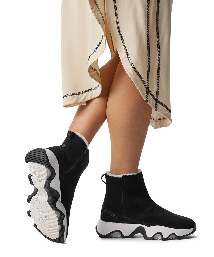 Sorel Kinetic Impact Short Boots NL5196 Women's Size 24.0cm Black, Sea Salt