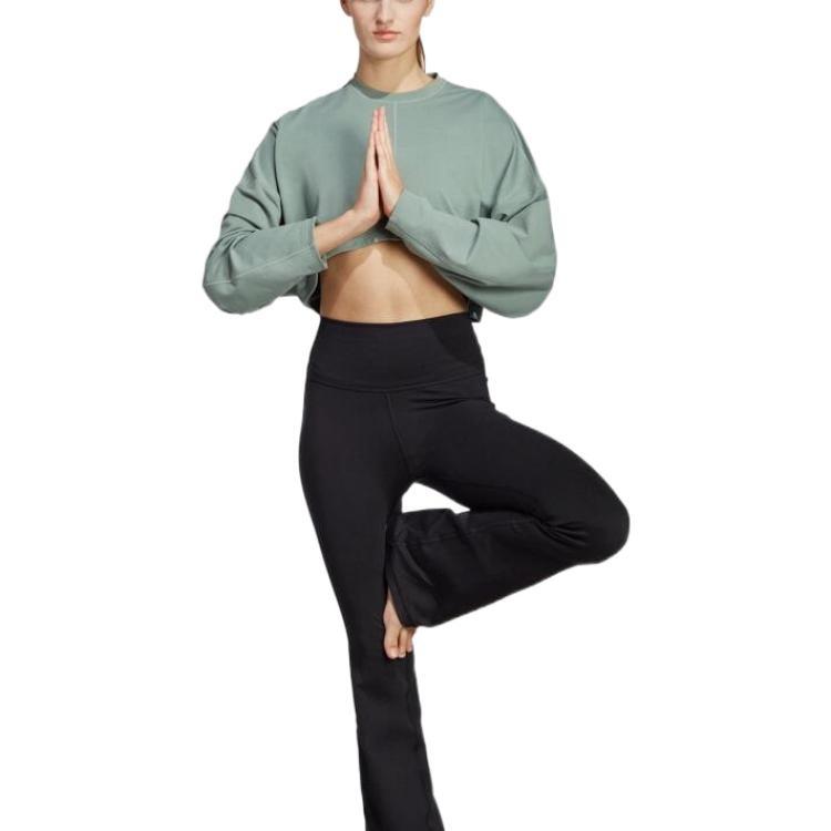 adidas Sweatshirts Women's Silver Green Crew Neck Moderate Regular HR5086