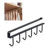 6 Hooks Under Cabinet Hangers No Drilling Under Cabinet Mug Holder Rack Multifunctional Iron Hook