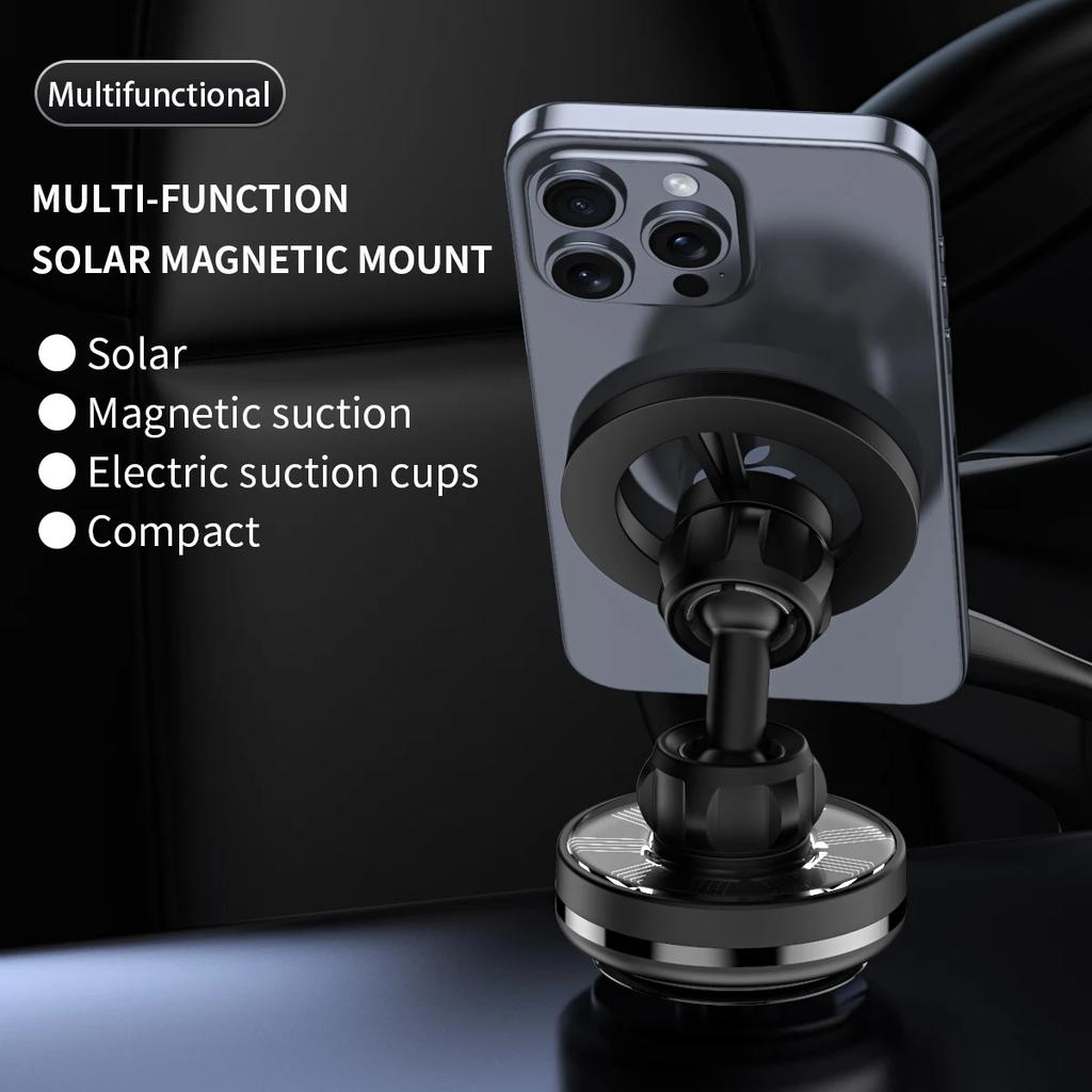 Car Magnetic Phone Holder - Suction Cup Smartphone Stand, 360 Degree Rotating Mount Adjustable Car Dashboard Phone Holder