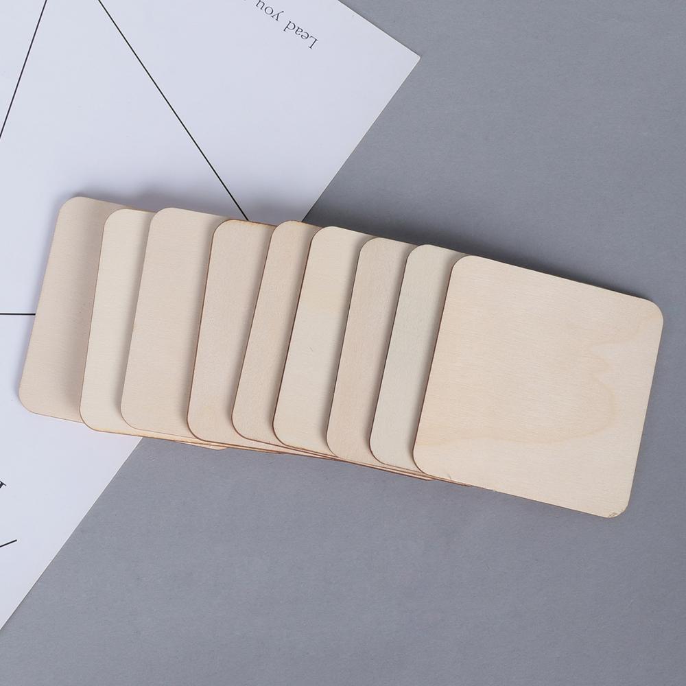 DIY Writing Wedding Decor Party Supplies Ornament Wooden Tags Square Wood Pieces Blank Plaque