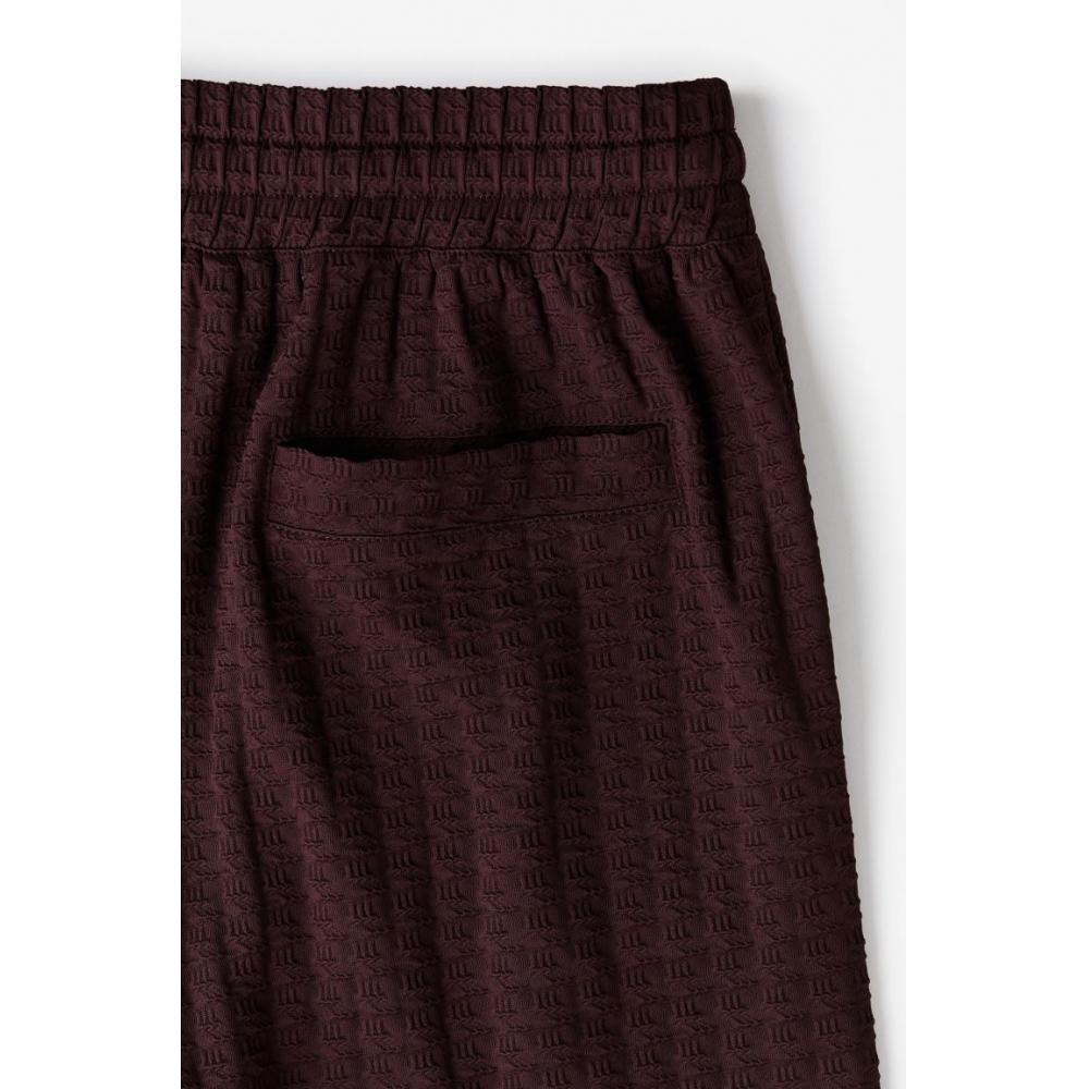 H M Regular Fit Textured Sweat sHorts pluM Purple