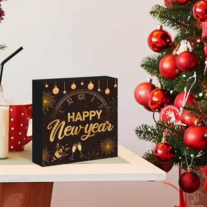 2D Flat Acrylic New Year's Happy Decoration, Indoor and Outdoor Decoration - No Need for Batteries/electricity, Free Day Decoration, Shop Decoration,